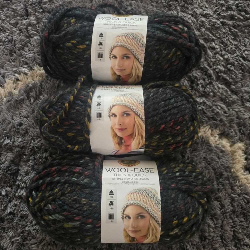 Lion Brand Wool-Ease Thick & Quick Yarn Hudson Bay bundle of 3